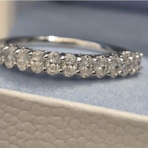 Oval-cut Moissanite Half Eternity Band Size 6 US